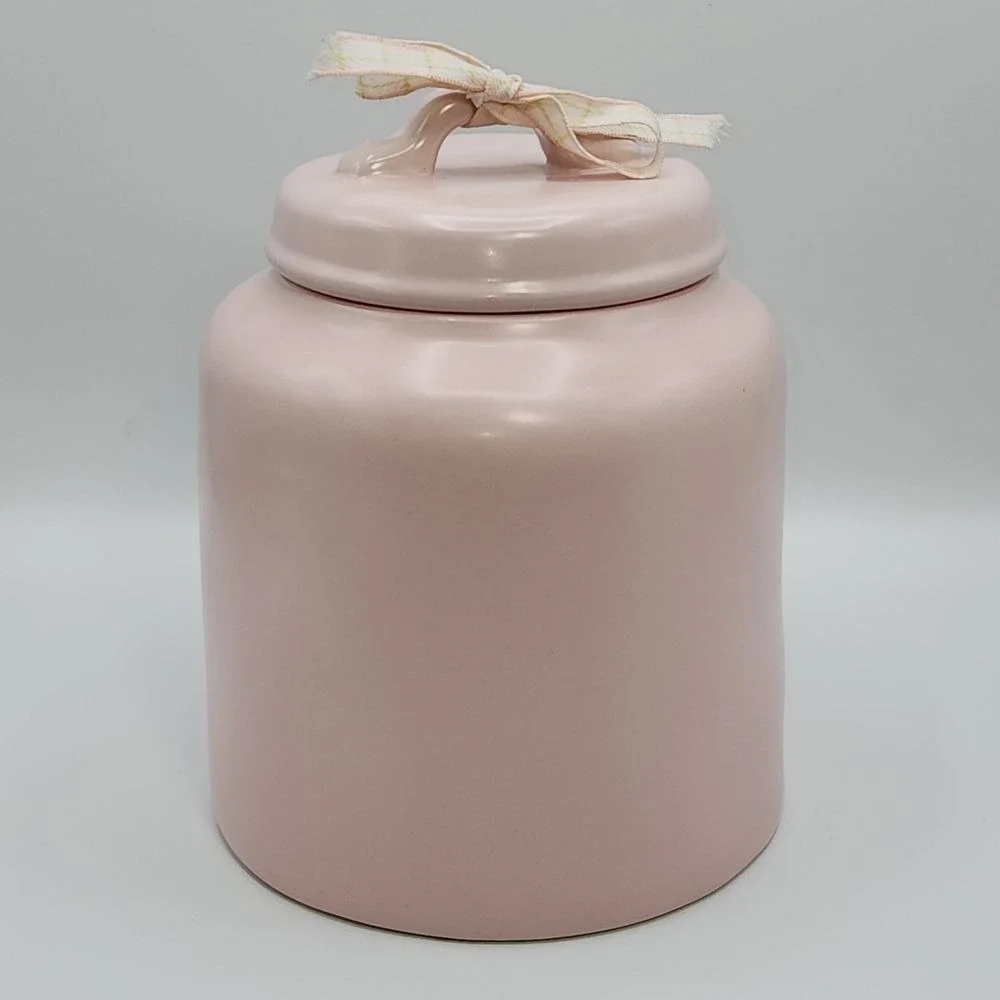 Rae Dunn Happy Easter Pink Ceramic Canister Cookie Jar 8.5in Artisan